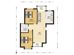 涿州高新区集中供暖南北通透精装两居出售-涿州技校家园户型图