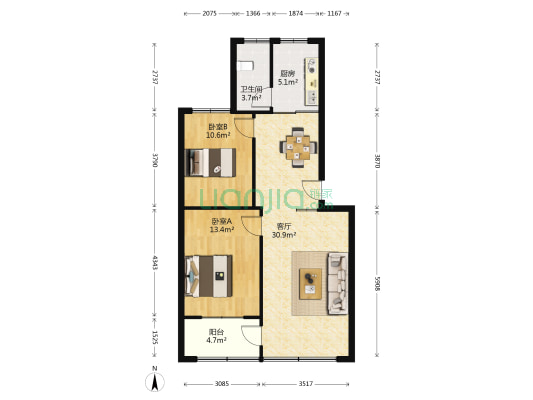 电位器厂小区 2室1厅1卫 75平方