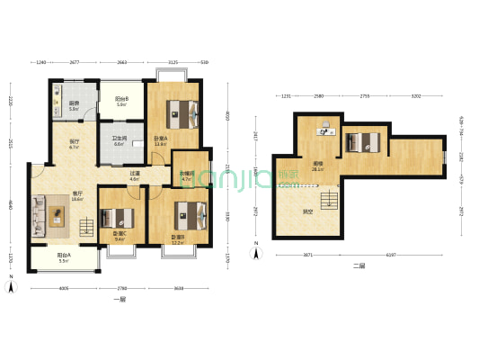 和谐家园东区 3室2厅1卫 116平方