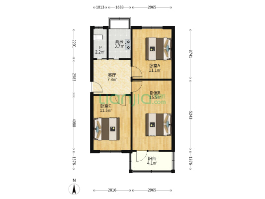 水务局家属搂 3室1厅1卫 76平方