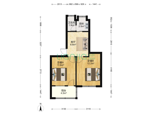 马家冲小区 2室1厅1卫 51平方