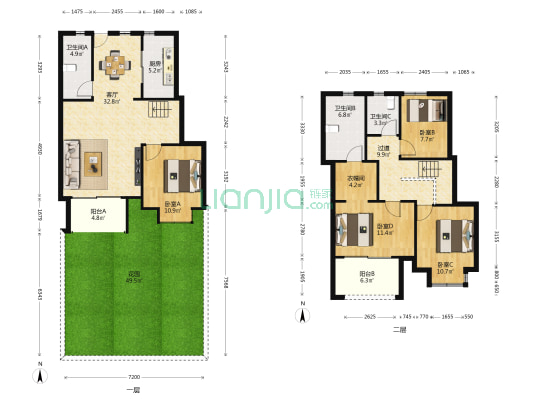 绿都新力青云府 4室1厅3卫 138平方