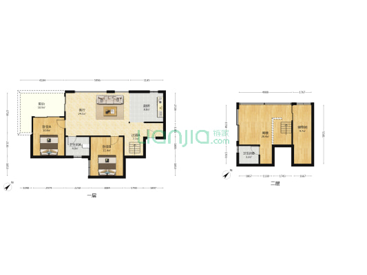 仁恒溪云居 2室1厅2卫 69平方