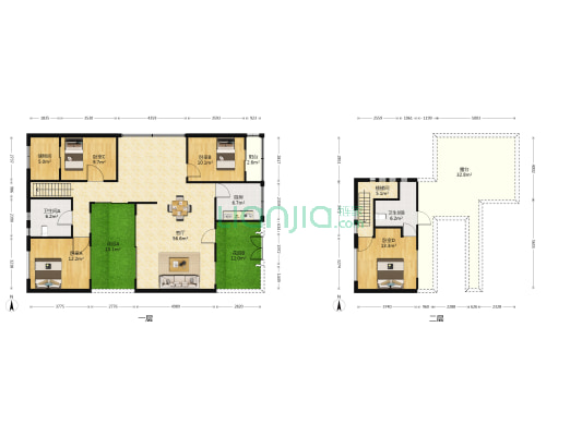 易辰江南大院 4室1厅2卫 125平方