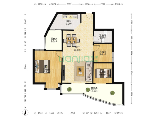 上游水岸二期 2室1厅1卫 97平方