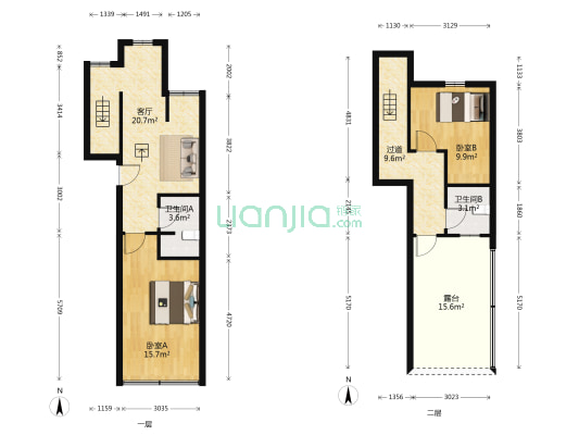 西湖新村渡船坊 2室1厅2卫 55平方
