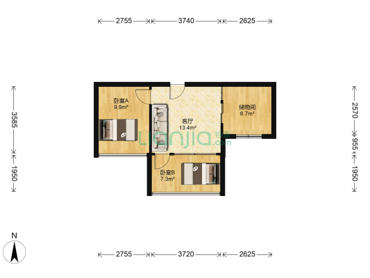 星沙派 2室1厅0卫 50平方
