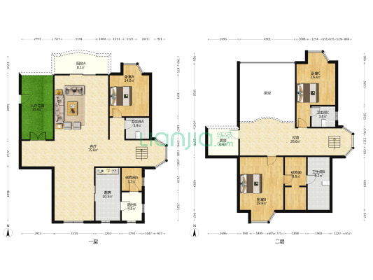 山湖湾 3室1厅3卫 286平方