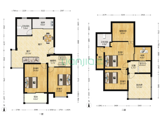 东南坊 5室1厅2卫 131平方