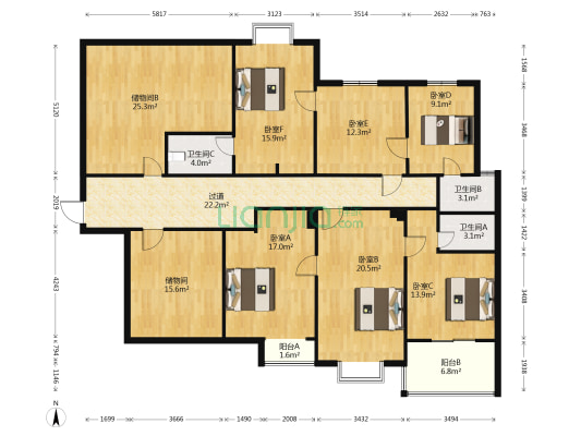华意泰富花苑 6室0厅3卫 225平方