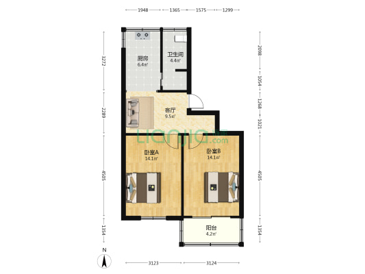 湖东路87号 2室1厅1卫 62平方