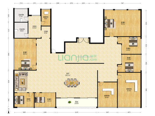 西城博司 6室1厅2卫 539平方