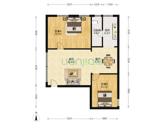 海南省地矿环境地质研究所 2室2厅1卫 81平方