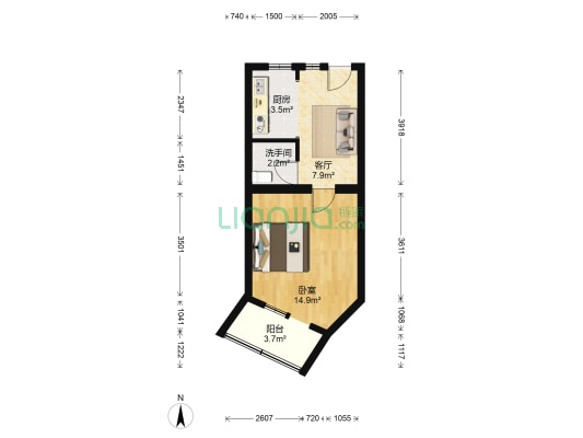 和平里三区 1室1厅1卫 40平方