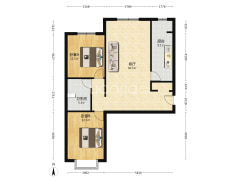理想城大两居室   南北通透户型  采光好 通风好-涿州北京理想城户型图