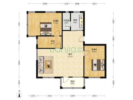 电业东村 3室1厅1卫 101平方
