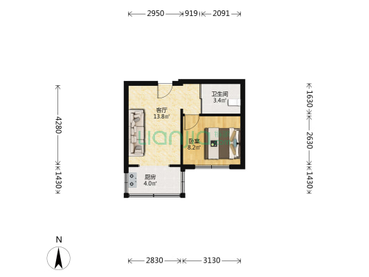 临江小区 1室1厅1卫 38平方