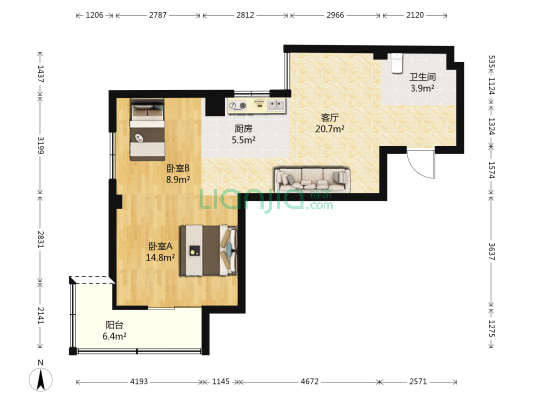 世欧王庄十区 2室1厅1卫 75平方