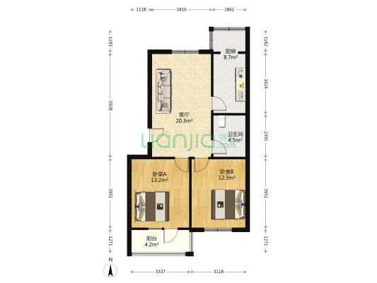 西湖楼 2室1厅1卫 81平方
