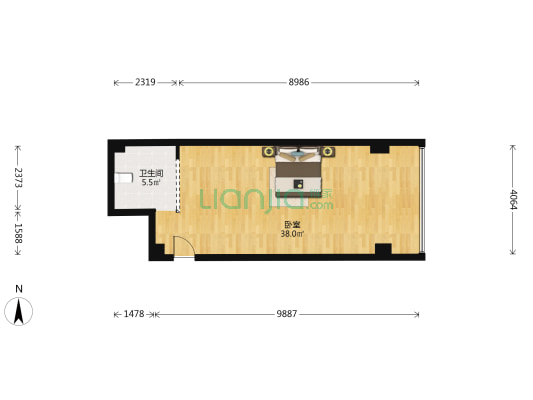 东方君兰中心 1室0厅1卫 60平方