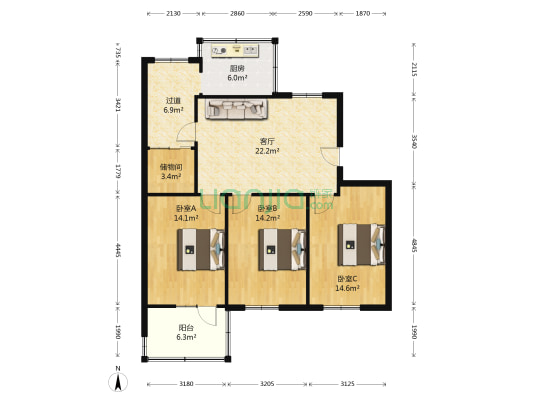 花园东街58号 3室1厅0卫 101平方