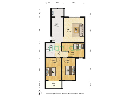 南平东里 3室1厅1卫 103平方