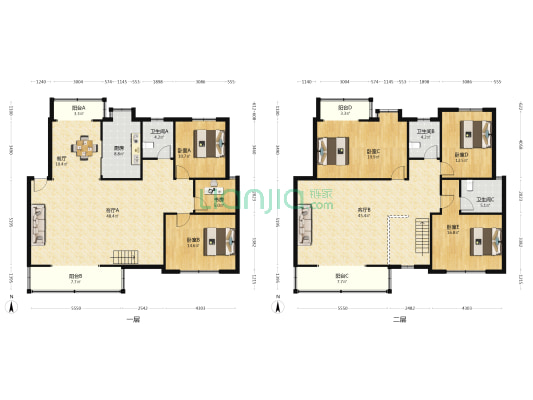 百花园小区 6室3厅3卫 258平方