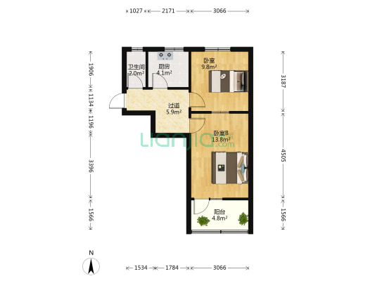 油厂胡同7号院 2室0厅1卫 47平方