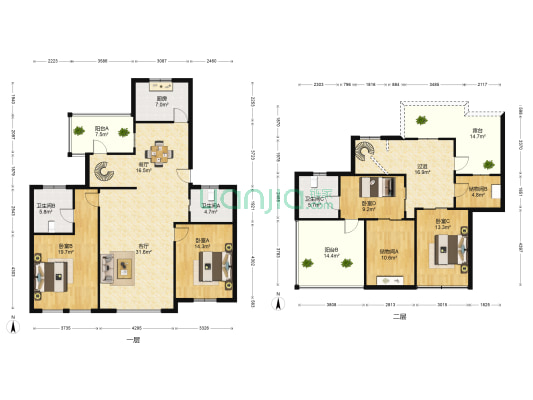 世纪花苑 4室2厅3卫 191平方