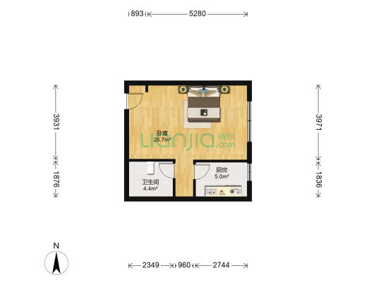 天地源熙樾台 1室0厅1卫 50平方