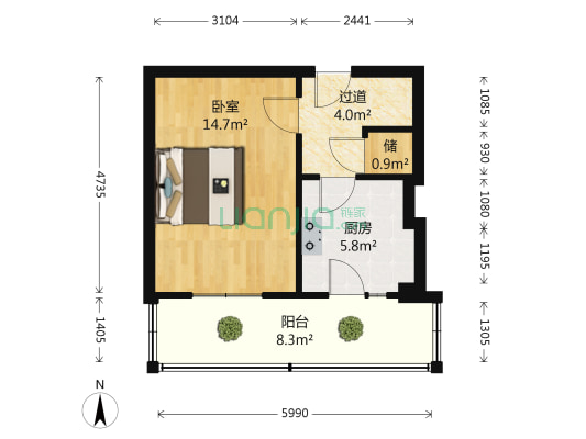 春草路南二胡同90号 1室0厅0卫 38平方