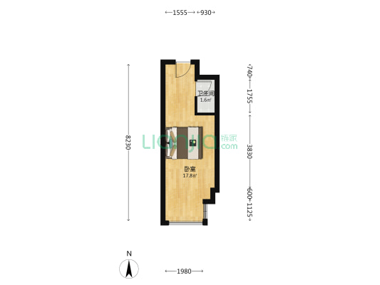 此房新 楼层好 视野开阔 采光充足 设施齐全-户型图