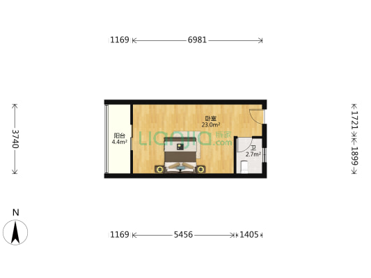 博士嘉园 1室0厅1卫 40平方