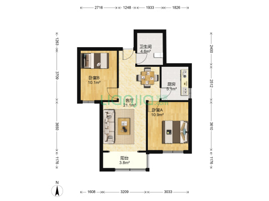 路劲东城 2室1厅1卫 82平方