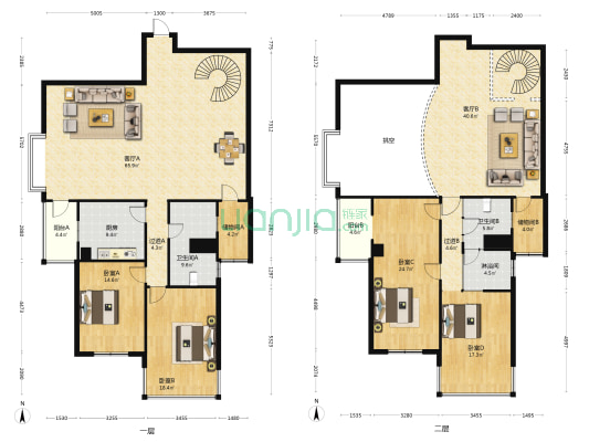御花园假日广场 4室2厅3卫 300平方