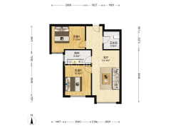 高铁新干线  全南小两居 毛坯 满二 位置好-涿州高铁新干线户型图