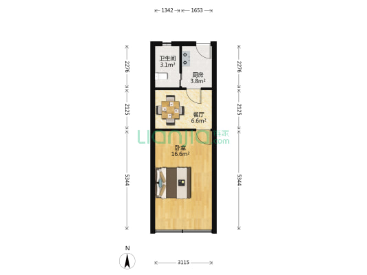引翔港小区 1室1厅1卫 37平方