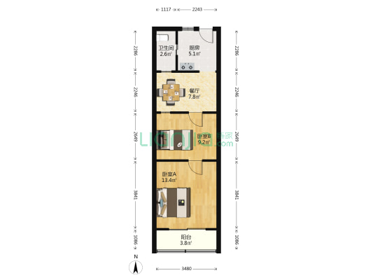 岚皋西路95弄 2室1厅1卫 46平方