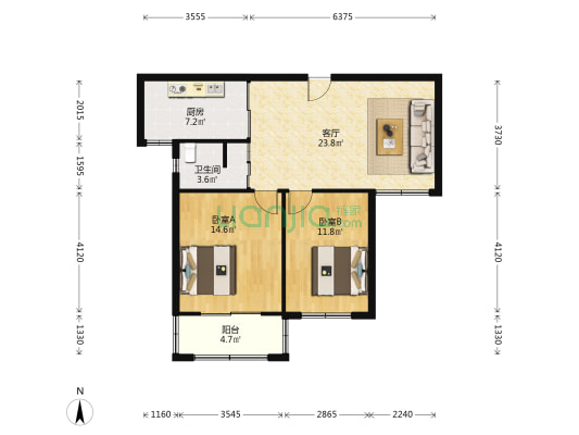 盛泰嘉园一期 2室1厅1卫 95平方
