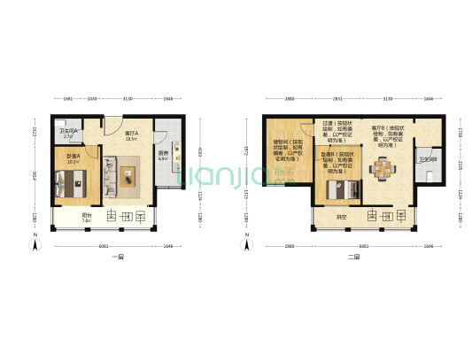 嘉慧意境 2室2厅2卫 61平方
