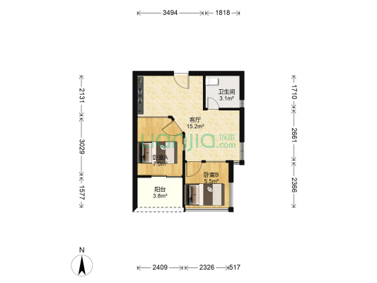 逸翠华庭一期 2室1厅1卫 42平方