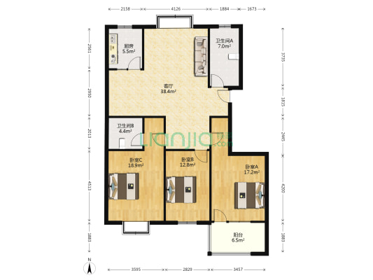 怡和家园 3室1厅2卫 141平方