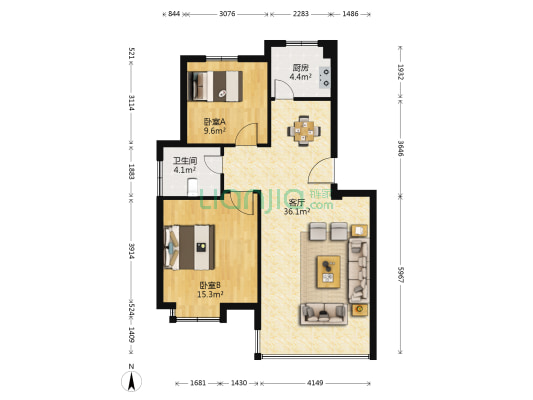 胜丰东苑 2室1厅1卫 79平方