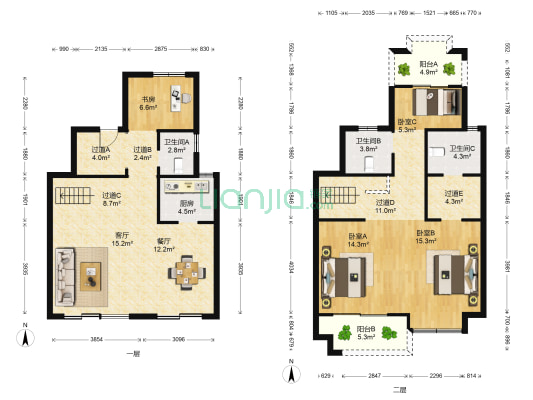 金域合院 4室2厅3卫 163平方