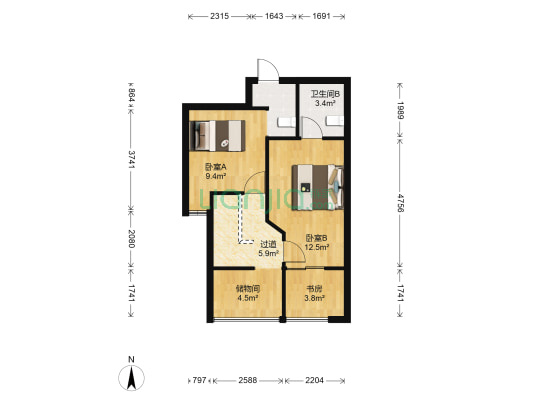 龙江云山墅 3室0厅2卫 48平方