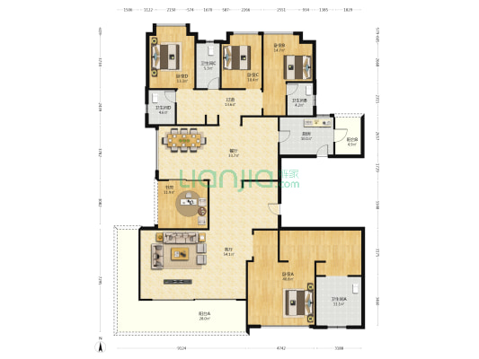 梦想麓隐桐溪 5室2厅4卫 292平方
