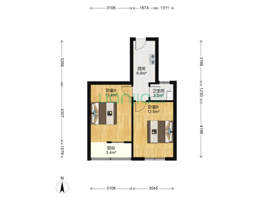 淮河路451号 2室0厅1卫 49平方