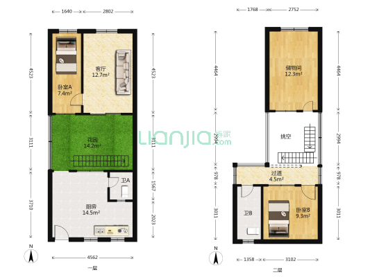 气象局家属院 2室1厅2卫 110平方