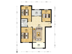 南北通透的户型，户型好，房本在手-涿州鹏渤印象城牛津花园户型图