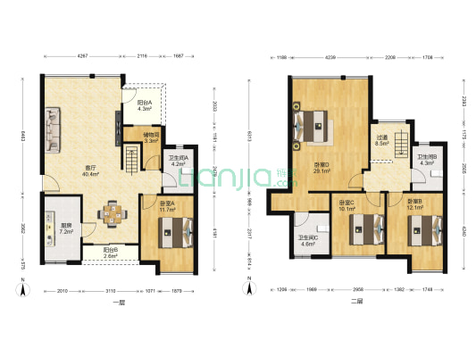 鲁能星城三街区 4室1厅3卫 180平方